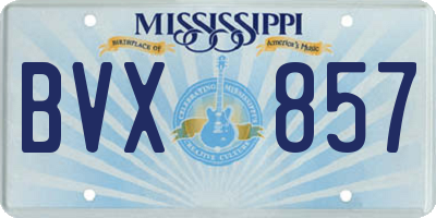MS license plate BVX857
