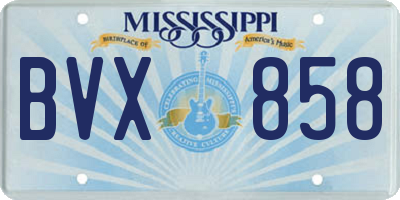 MS license plate BVX858