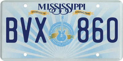 MS license plate BVX860
