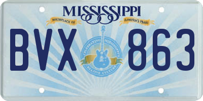 MS license plate BVX863