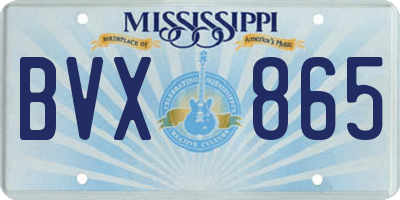 MS license plate BVX865