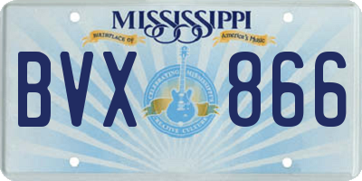MS license plate BVX866