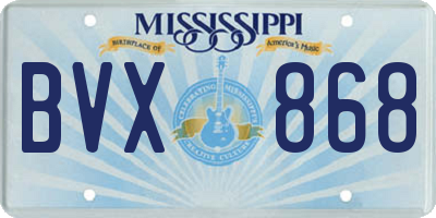 MS license plate BVX868