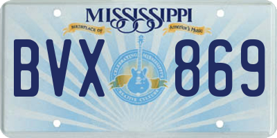 MS license plate BVX869