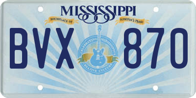MS license plate BVX870