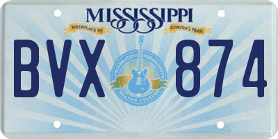 MS license plate BVX874