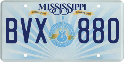 MS license plate BVX880