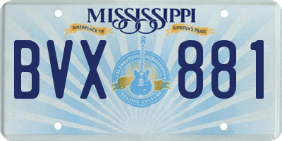 MS license plate BVX881