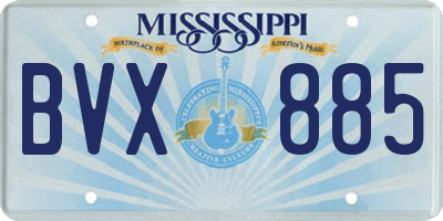 MS license plate BVX885