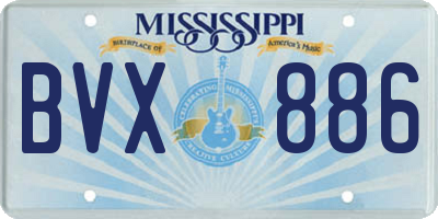 MS license plate BVX886