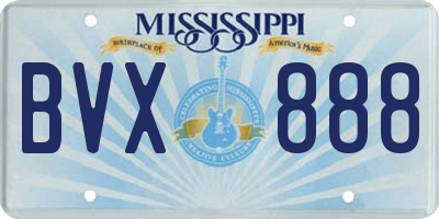 MS license plate BVX888