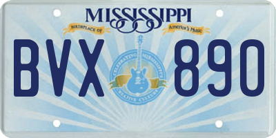 MS license plate BVX890