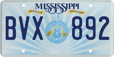 MS license plate BVX892