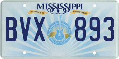 MS license plate BVX893