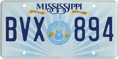 MS license plate BVX894
