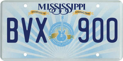 MS license plate BVX900
