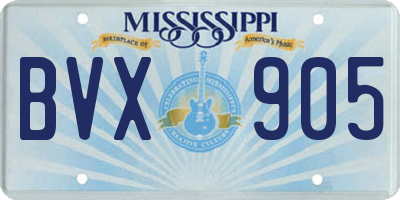 MS license plate BVX905