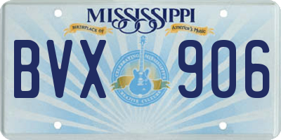 MS license plate BVX906