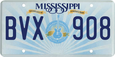 MS license plate BVX908