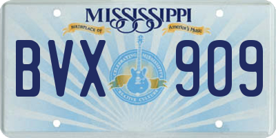 MS license plate BVX909