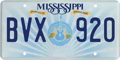 MS license plate BVX920