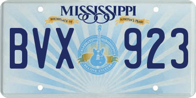 MS license plate BVX923