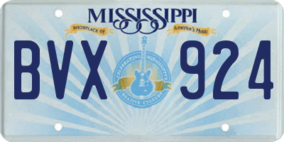 MS license plate BVX924