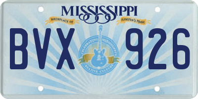MS license plate BVX926