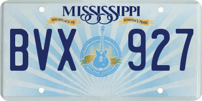 MS license plate BVX927