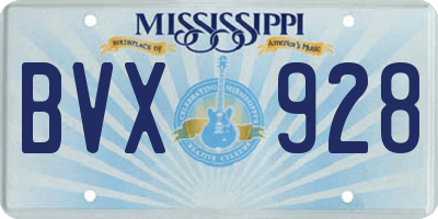 MS license plate BVX928