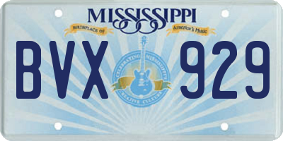 MS license plate BVX929