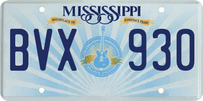 MS license plate BVX930