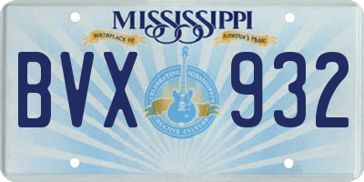 MS license plate BVX932