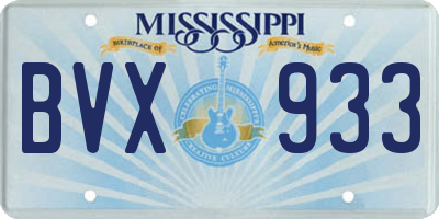 MS license plate BVX933
