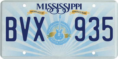 MS license plate BVX935