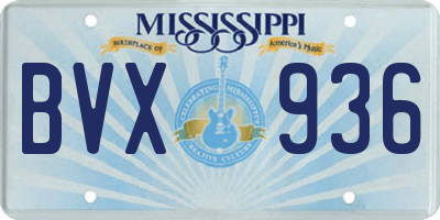 MS license plate BVX936