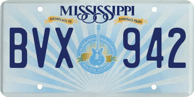 MS license plate BVX942