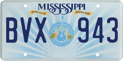 MS license plate BVX943