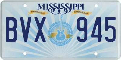 MS license plate BVX945