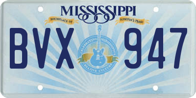 MS license plate BVX947