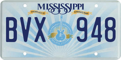 MS license plate BVX948
