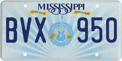 MS license plate BVX950