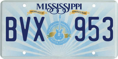 MS license plate BVX953