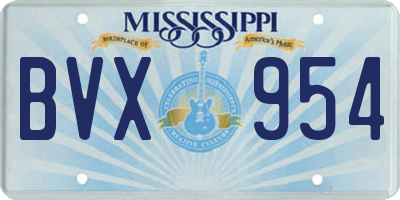 MS license plate BVX954