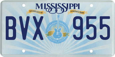 MS license plate BVX955