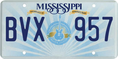 MS license plate BVX957