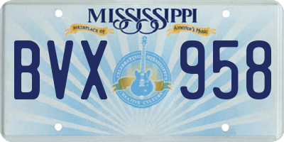 MS license plate BVX958