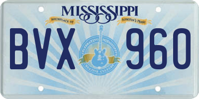 MS license plate BVX960