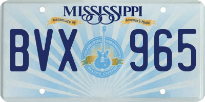 MS license plate BVX965