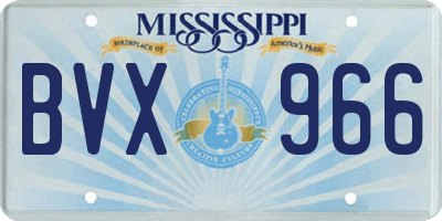 MS license plate BVX966